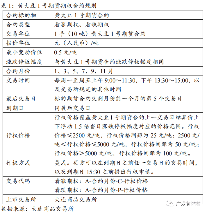 豆类期权合约规则详解及期权交易策略应用