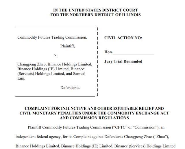 “违法提供期货交易”<strong></p>
<p>比特币新闻</strong>！CFTC将“币圈一哥”赵长鹏送上法庭！赵长鹏发推疑似回应