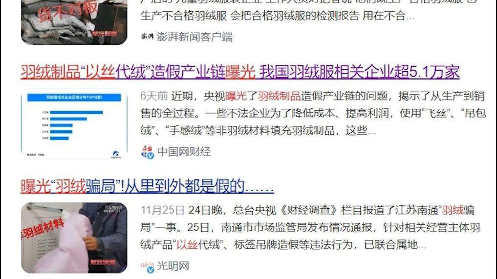 羽绒服“假绒”乱象调查：“羽丝”“绒丝”到底是什么<strong></p>
<p>币汇系</strong>？