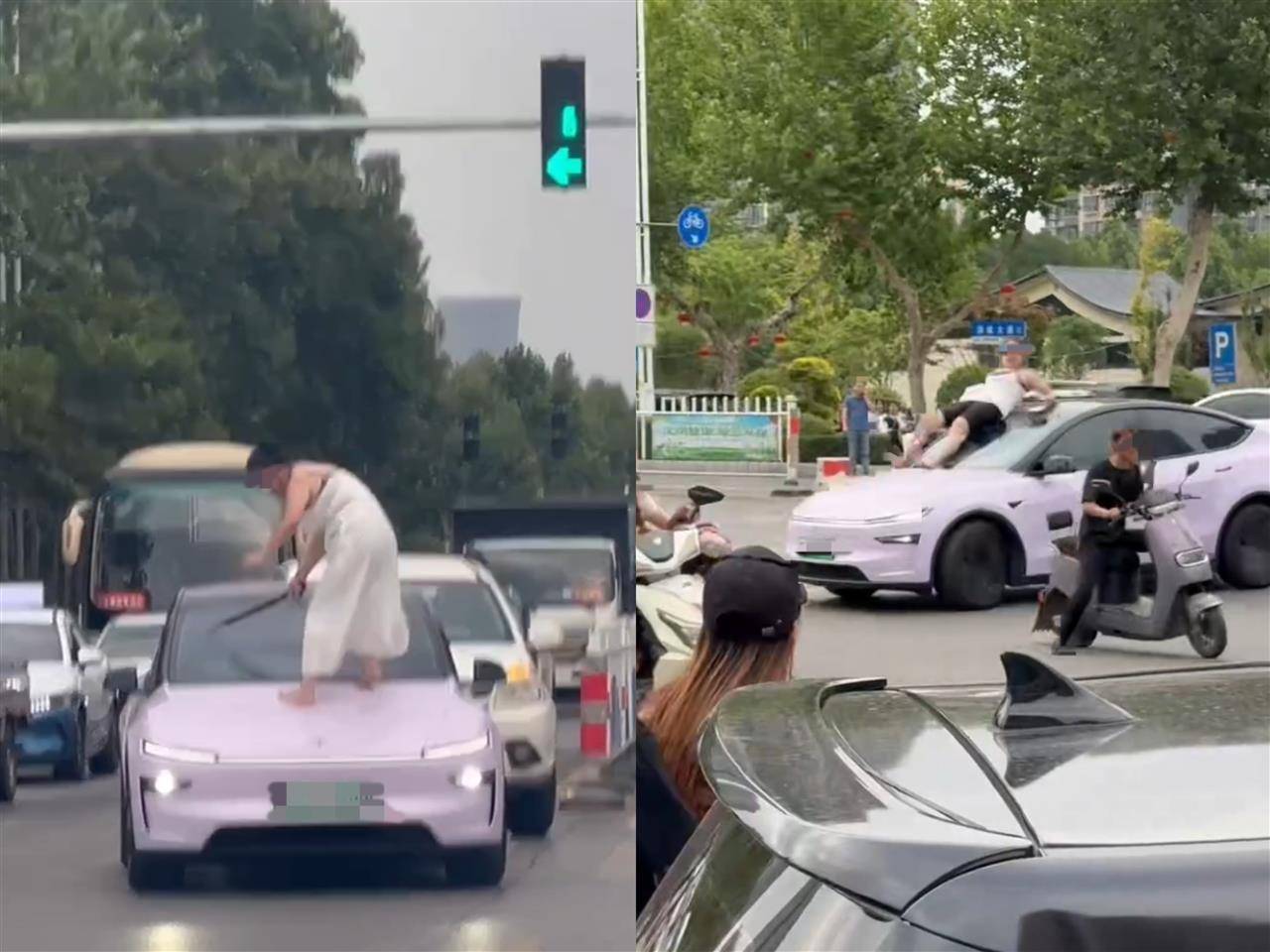 女子持械当街打砸多辆轿车<strong></p>
<p>mb币</strong>，被顶在挡风玻璃上前行，当地：女子当场被控制，警方介入调查